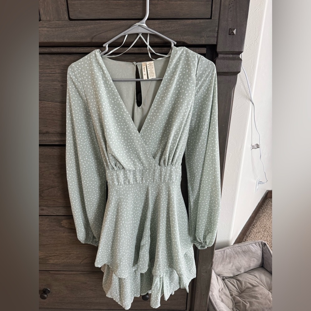 Japna Green Polka Dot Midi Dress